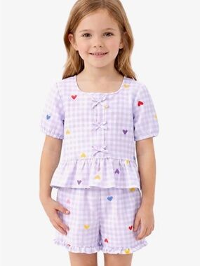 Cutie Patootie Lilac Toddler 2pc Puff Sleeve Short Set